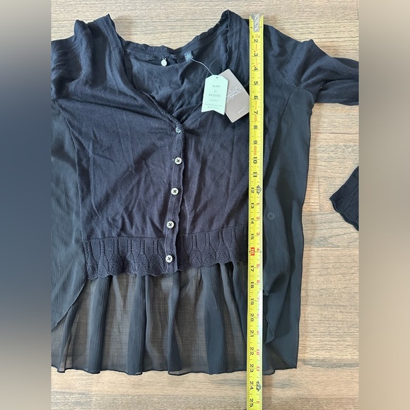 NEW Anthropologie Cardigan-Size Small-Black-Sheer Sides and Lower Back - Picture 9 of 10